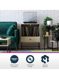 Queer Eye Tamlin Record Stand -FurniHaven Shop UTFC7 SQ6 0000000006 OAK RSr1