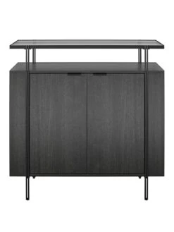 Queer Eye Wainwright Bar Cabinet -FurniHaven Shop UTFC9 SQ2 0000014812 BLACK OAK SLf