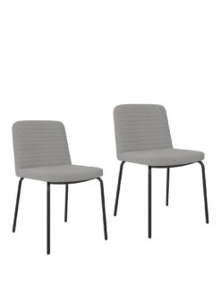 Queer Eye Corey Pair Of Dining Chairs - Grey 9 Queer Eye Corey Pair Of Dining Chairs - Grey -FurniHaven Shop UTFCD SQ2 0000000005 GREY SLf