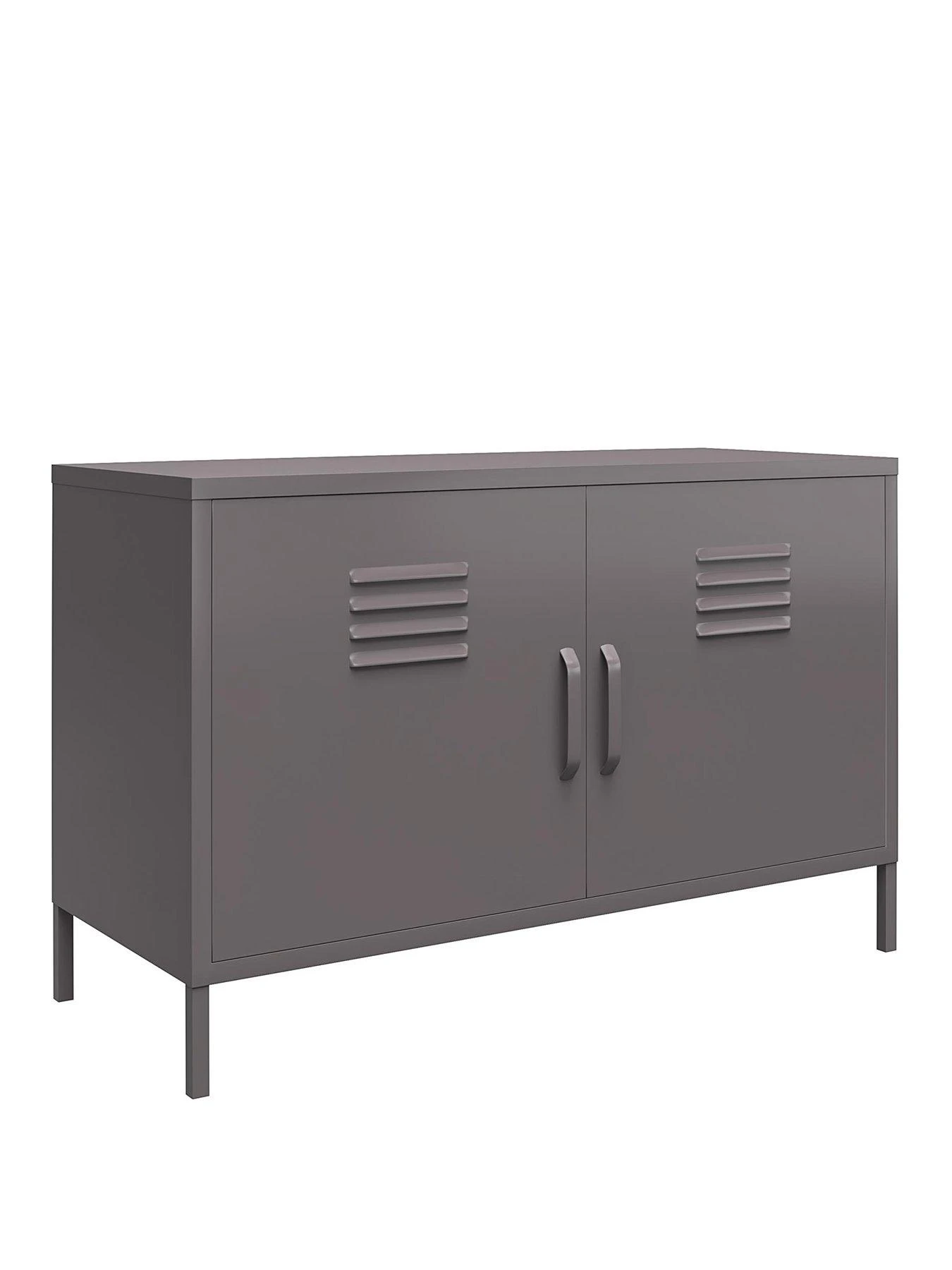 Queer Eye Bradford 2 Door Metal Accent Cabinet - Grey 4 Queer Eye Bradford 2 Door Metal Accent Cabinet - Grey - Image 2