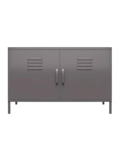 Queer Eye Bradford 2 Door Metal Accent Cabinet - Grey 10 Queer Eye Bradford 2 Door Metal Accent Cabinet - Grey -FurniHaven Shop UTFDH SQ3 0000000005 GREY SLd