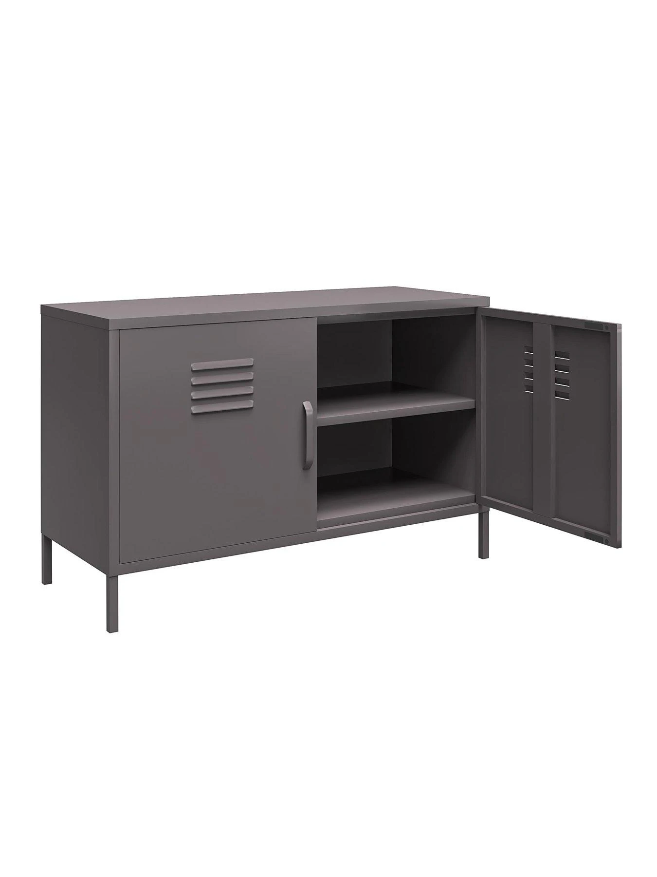 Queer Eye Bradford 2 Door Metal Accent Cabinet - Grey 6 Queer Eye Bradford 2 Door Metal Accent Cabinet - Grey - Image 4