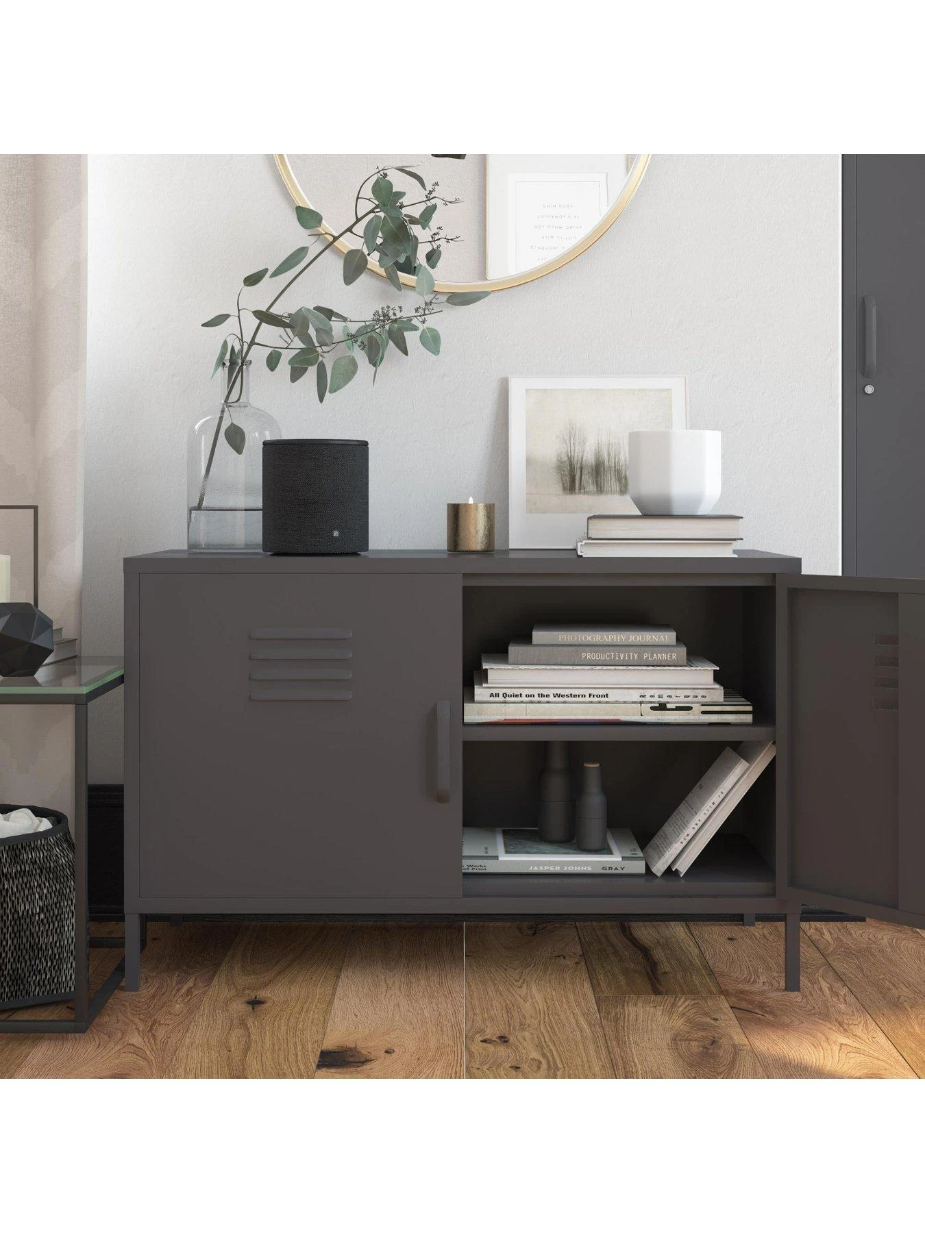 Queer Eye Bradford 2 Door Metal Accent Cabinet - Grey 8 Queer Eye Bradford 2 Door Metal Accent Cabinet - Grey - Image 6