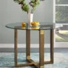 Queer Eye Bronx 109 Cm Glass Top Round Dining Table 1 Queer Eye Bronx 109 Cm Glass Top Round Dining Table -FurniHaven Shop UTFDK SQ1 0000000006 OAK RSr