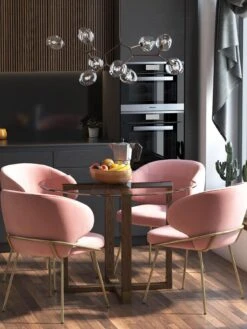 Queer Eye Bronx 109 Cm Glass Top Round Dining Table -FurniHaven Shop UTFDK SQ6 0000000006 OAK SLd2