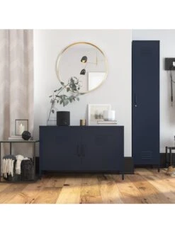 Queer Eye Bradford Single Metal Storage Cabinet - Navy -FurniHaven Shop UTFFG SQ4 0000000048 NAVY SLd1