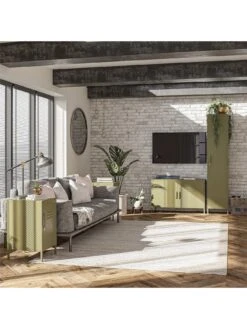 Queer Eye Bradford Single Metal Storage Cabinet - Green -FurniHaven Shop UTFFH SQ3 0000000047 GREEN SLd