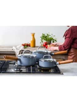 GreenPan Mayflower Pro Ceramic Non-Stick Induction Compatible 3-Piece Pan Set -FurniHaven Shop UUU72 SQ2 0000000005 GREY SLd