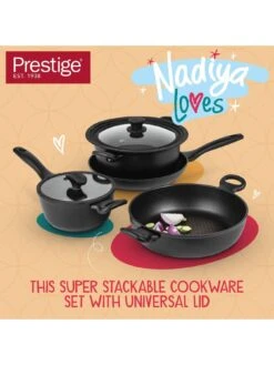 Prestige Nadiya Nesting Cookware Set, 4 Piece -FurniHaven Shop UVC8D SQ2 0000000004 BLACK SLd