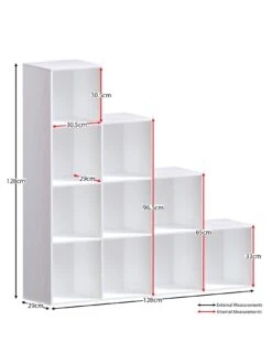 Vida Designs Durham 10 Cube Staircase Storage Unit - White -FurniHaven Shop UVJ5L SQ7 0000000013 WHITE DGy