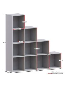 Vida Designs Durham 10 Cube Staircase Storage Unit - Grey -FurniHaven Shop UVJ5M SQ6 0000000005 GREY SLd2