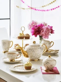 Bombay Duck Enchante Speckled Gold Tea Plates – Set Of 4 -FurniHaven Shop UVZRC SQ2 0000000036 GOLD SLd