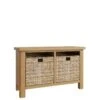 K-Interiors Shelton Ready Assembled Solid Wood Hall Bench -FurniHaven Shop UW56M SQ1 0000000138 RUSTIC OAK SLf