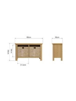 K-Interiors Shelton Ready Assembled Solid Wood Hall Bench -FurniHaven Shop UW56M SQ7 0000000138 RUSTIC OAK DGy