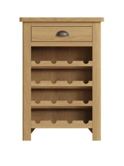 K-Interiors Shelton Ready Assembled Solid Wood Wine Cabinet -FurniHaven Shop UW56Q SQ3 0000000138 RUSTIC OAK SLa