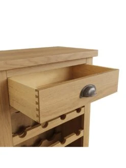 K-Interiors Shelton Ready Assembled Solid Wood Wine Cabinet -FurniHaven Shop UW56Q SQ4 0000000138 RUSTIC OAK SLd