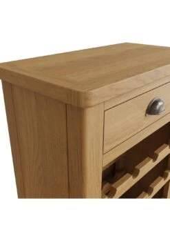 K-Interiors Shelton Ready Assembled Solid Wood Wine Cabinet -FurniHaven Shop UW56Q SQ5 0000000138 RUSTIC OAK SLd1