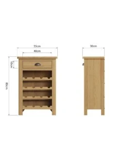 K-Interiors Shelton Ready Assembled Solid Wood Wine Cabinet -FurniHaven Shop UW56Q SQ7 0000000138 RUSTIC OAK DGy