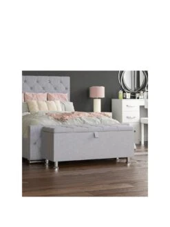 Vida Designs Valencia Fabric Storage Ottoman - Light Grey -FurniHaven Shop UWMSU SQ3 0000000215 LIGHT GREY SLa