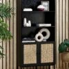 Julian Bowen Padstow Tall Storage Bookcase - Black -FurniHaven Shop UX3MW SQ1 0000000004 BLACK RSr