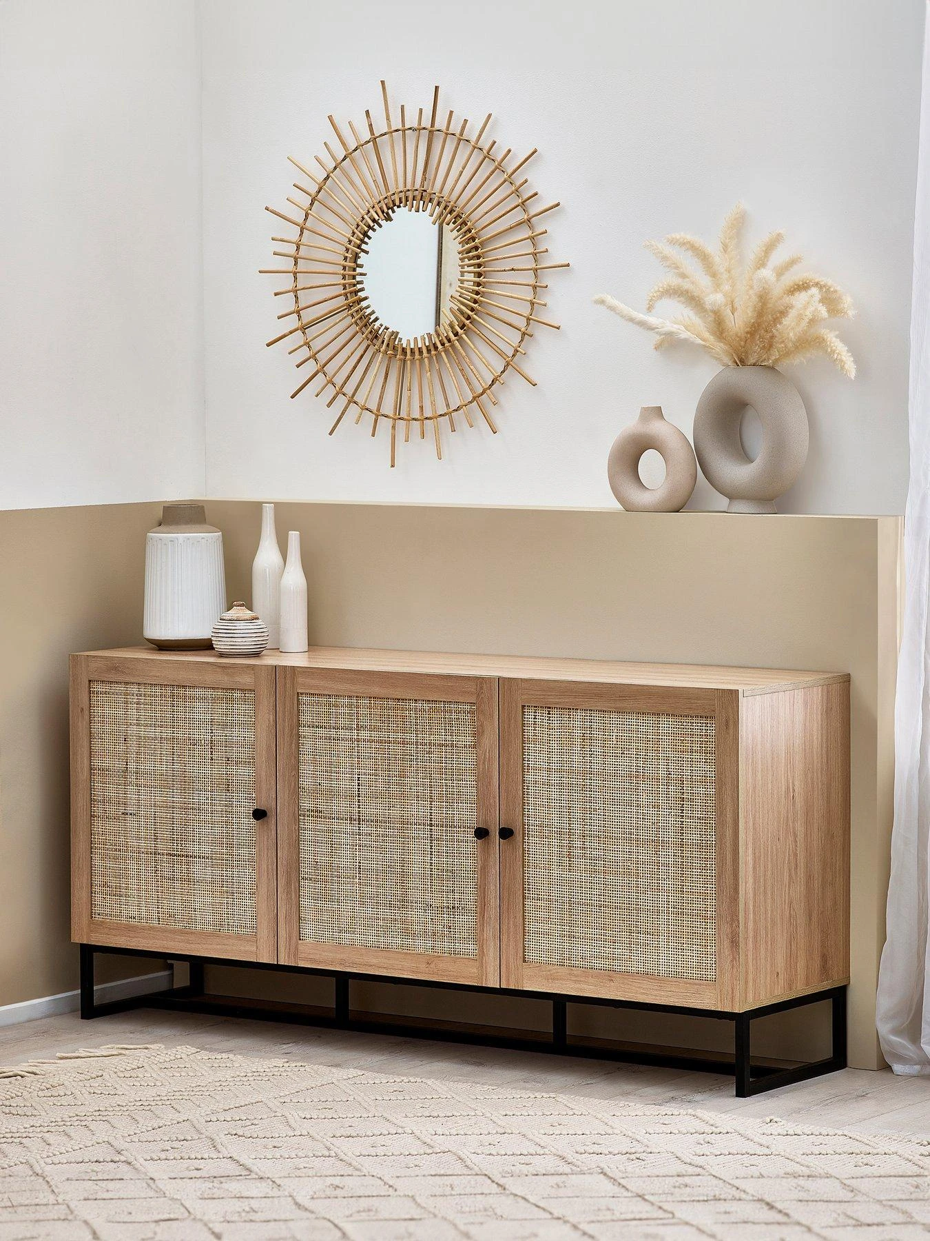 Julian Bowen Padstow 3 Door Sideboard - Oak 3 Julian Bowen Padstow 3 Door Sideboard - Oak