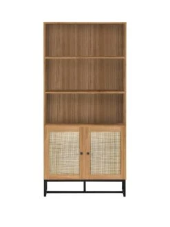 Julian Bowen Padstow Tall Bookcase - Oak -FurniHaven Shop UX3N2 SQ2 0000000006 OAK SLf