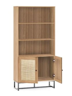 Julian Bowen Padstow Tall Bookcase - Oak -FurniHaven Shop UX3N2 SQ4 0000000006 OAK SLd