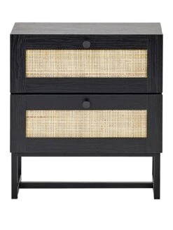 Julian Bowen Padstow 2 Drawer Bedside Table -FurniHaven Shop UX5CX SQ2 0000000004 BLACK SLf
