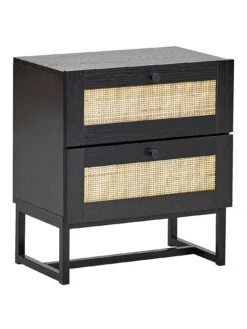 Julian Bowen Padstow 2 Drawer Bedside Table -FurniHaven Shop UX5CX SQ3 0000000004 BLACK SLa