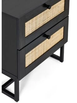 Julian Bowen Padstow 2 Drawer Bedside Table -FurniHaven Shop UX5CX SQ4 0000000004 BLACK SLd