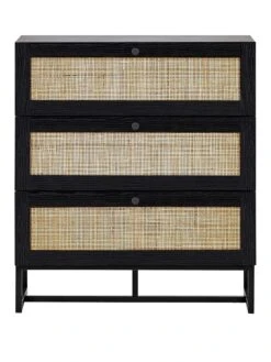 Julian Bowen Padstow 3 Drawer Chest -FurniHaven Shop UX5CY SQ2 0000000004 BLACK SLf