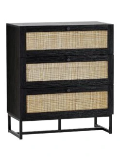 Julian Bowen Padstow 3 Drawer Chest -FurniHaven Shop UX5CY SQ3 0000000004 BLACK SLa