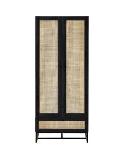 Julian Bowen Padstow 1 Drawer, 2 Door Wardrobe -FurniHaven Shop UX5D2 SQ2 0000000004 BLACK SLf
