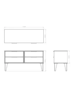 SWIFT Cube Ready Assembled 4 Drawer Low TV Unit - Fits Up To To 50 Inch TV - Black - FSC® Certified 12 SWIFT Cube Ready Assembled 4 Drawer Low TV Unit - Fits Up To To 50 Inch TV - Black - FSC® Certified -FurniHaven Shop UY6AV SQ7 0000000004 BLACK DGy