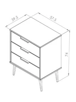 SWIFT Cube Ready Assembled 3 Drawer Midi Sideboard - White - FSC® Certified -FurniHaven Shop UY6B8 SQ7 0000000013 WHITE DGy