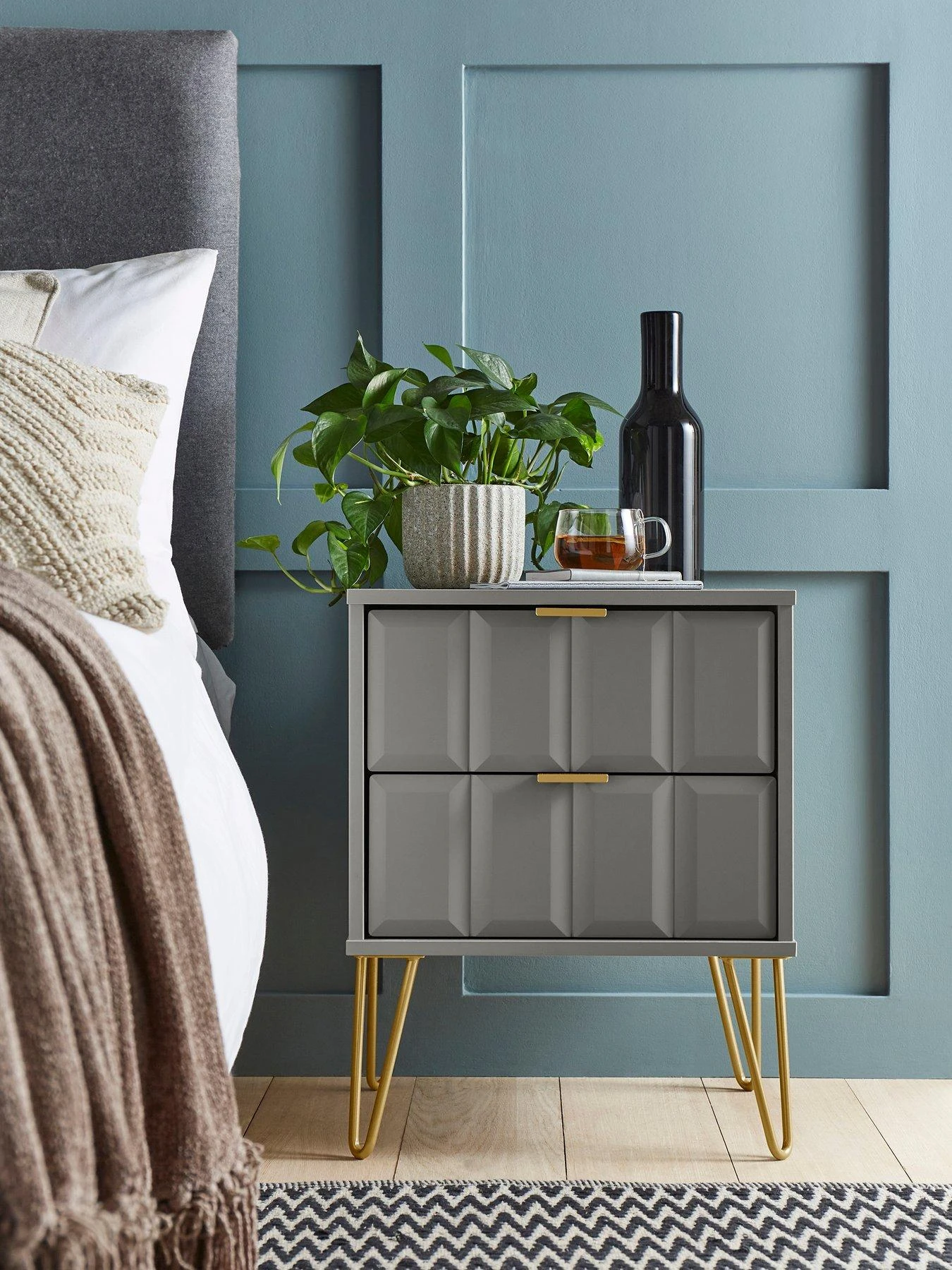 SWIFT Cube Ready Assembled 2 Drawer Bedside Chest - FSC® Certified 3 SWIFT Cube Ready Assembled 2 Drawer Bedside Chest - FSC® Certified