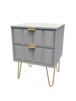 SWIFT Cube Ready Assembled 2 Drawer Bedside Chest - FSC® Certified 11 SWIFT Cube Ready Assembled 2 Drawer Bedside Chest - FSC® Certified -FurniHaven Shop UY6HN SQ3 0000000005 GREY SLa