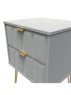 SWIFT Cube Ready Assembled 2 Drawer Bedside Chest - FSC® Certified 13 SWIFT Cube Ready Assembled 2 Drawer Bedside Chest - FSC® Certified -FurniHaven Shop UY6HN SQ5 0000000005 GREY SLd1
