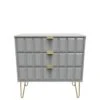 SWIFT Cube Ready Assembled 3 Drawer Chest - FSC® Certified -FurniHaven Shop UY6HP SQ1 0000000005 GREY SLf