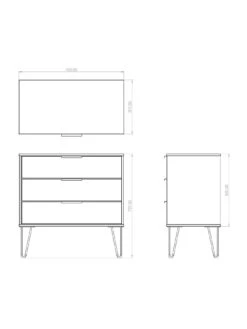SWIFT Cube Ready Assembled 3 Drawer Chest - FSC® Certified -FurniHaven Shop UY6HP SQ7 0000000005 GREY DGy