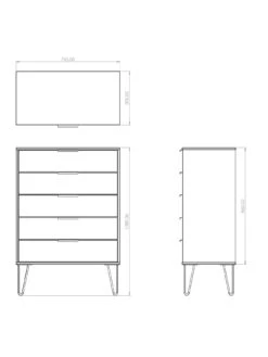 SWIFT Cube Ready Assembled 5 Drawer Chest - FSC® Certified 16 SWIFT Cube Ready Assembled 5 Drawer Chest - FSC® Certified -FurniHaven Shop UY6HR SQ7 0000000005 GREY DGy
