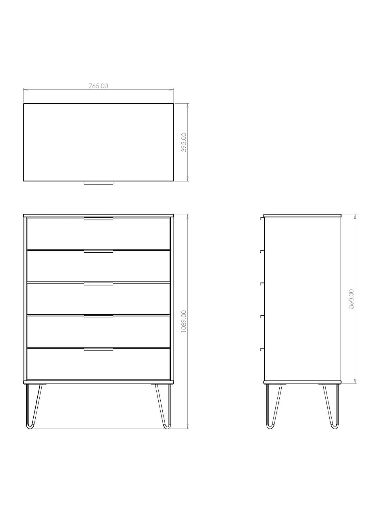 SWIFT Cube Ready Assembled 5 Drawer Chest - FSC® Certified 9 SWIFT Cube Ready Assembled 5 Drawer Chest - FSC® Certified - Image 7
