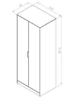 SWIFT Cube Ready Assembled 2 Door Wardrobe - FSC® Certified -FurniHaven Shop UY6HS SQ7 0000000005 GREY DGy