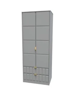 SWIFT Cube Ready Assembled 2 Door, 2 Drawer Wardrobe - FSC® Certified -FurniHaven Shop UY6HU SQ3 0000000005 GREY SLa
