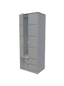 SWIFT Cube Ready Assembled 2 Door, 2 Drawer Wardrobe - FSC® Certified -FurniHaven Shop UY6HU SQ6 0000000005 GREY SLd2
