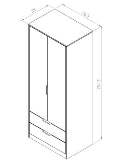 SWIFT Cube Ready Assembled 2 Door, 2 Drawer Wardrobe - FSC® Certified -FurniHaven Shop UY6HU SQ7 0000000005 GREY DGy