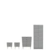 SWIFT Cube 4 Piece Ready Assembled Package - 2 Door Wardrobe, 5 Drawer Chest And 2 Bedside Chests - FSC® Certified -FurniHaven Shop UY6HW SQ1 0000000005 GREY SLf