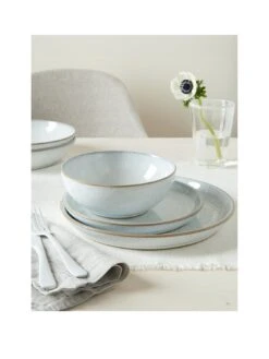 Denby White Speckle 12 Piece Dinner Set