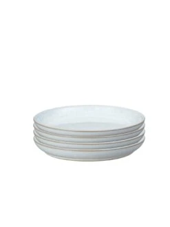 Denby White Speckle Set Of 4 Coupe Medium Plates -FurniHaven Shop UYLCQ SQ4 0000000013 WHITE SLd2