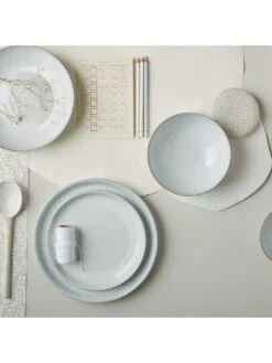 Denby White Speckle Set Of 4 Coupe Medium Plates -FurniHaven Shop UYLCQ SQ6 0000000013 WHITE SLd4